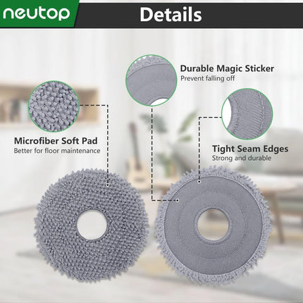 Replacement Mopping Pads Compatible with  Q Revo, Qrevo MaxV/S/Pro/Master/Slim/Edge/Curv/S5V/2R3W, QV 35A, QV 35S, Saros 10R Robot Vacuums Parts Accessories, 4-Pack.