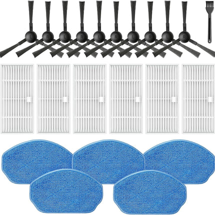 Replacement Parts or XIEBro Lie BR151, or ZCWA BR151, or MANVN BR151, or Kilgone G20, or MAMNV BR151, or MANVINS G20, or ZC WAS BR151, or iMartine BR151, 6 ilters, 5 Mop Pads, 10 Side Brush