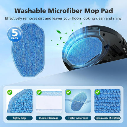 Replacement Parts or XIEBro Lie BR151, or ZCWA BR151, or MANVN BR151, or Kilgone G20, or MAMNV BR151, or MANVINS G20, or ZC WAS BR151, or iMartine BR151, 6 ilters, 5 Mop Pads, 10 Side Brush