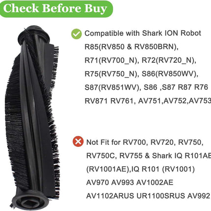 Main Roller Brush or Shark ION AV753 AV752 AV751 R85 RV850 S86 S87 S88 R71 R72 R75 RV761 RV771 RV871 ION Robot Vacuum Cleaner Replacement Accessories