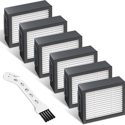 ilters Replacement or i-Robot Roomba E I & J Series i1+ i3 i3+ i4 i5/plus i6 i6+ i7 i7+/plus i8 i8+ E5 E6 E7 Vacuum Cleaner parts 4639161,6 Pack High Eiciency ilters+1 Cleaning Brush