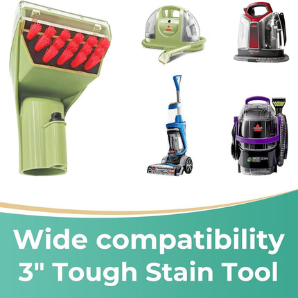 Replacement Parts or Bissell Little Green Machine 1400M 3369 2513W 1400B Series - 3" Tough Stain Brush Tool Attachment Nozzle Head Compatible with 4075 2513E Portable Carpet & Upholstery Cleaner