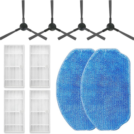 Replacement Parts or MAMNV BR150 BR151 BR152 BR153 BR154 also it ZCWA, GTTVO, ONSON, SHELIKI Robotic Cleaners: 4 Side Brushes, 4 HEPA ilters, 2 Mop Pads
