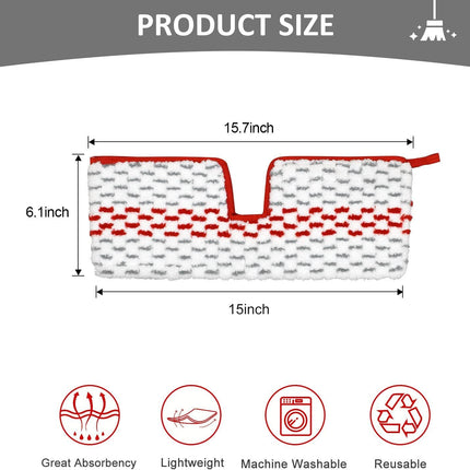 Microiber Spray Mop Pads Compatible with Oceda ProMist MAX, Dual-Action Washable lip Mop Pads Replacement or Dry Wet loor Cleaning, 3 Packs Red