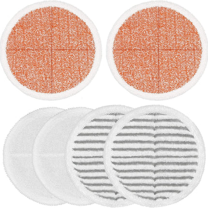 6 Pack Mop Pads Replacement Compatible with Bissell Spinwave Mops 2124 2039 2037 2039A Series Steam Mop Pads or Bissell Spinwave Hard loor Cleaning Kits 2 Sot Pads, 2 Scrubby and 2 Heavy Scrub Pads