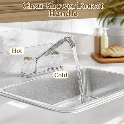 Biaungdo Clear Shower Knob Replacement Set of 2, Bathtub Faucet Handles Include Hot and Cold Shower Knob for Remodeling Trim, with Screws & Screwdriver
