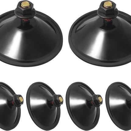 Biaungdo 6 Pack 55mm/2.16inch Strong Adhesive Suction Cup with M6 x 14mm Thread Screw, Black Thread Screw PVC Sucker Pads Holder, Glass Sucker Suction Cup Holder for Window, Bathroom Wall, Car Shade
