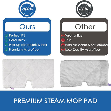 S3501 S3601 Steam Mop Replacement Pads Compatible with Shark Steam Pocket Mop, Vacmop Replacement Pads or Shark Steamer Pads S3500 Series S3501 S3601 S3550 S3601D S3901 S3801 S3801CO, White