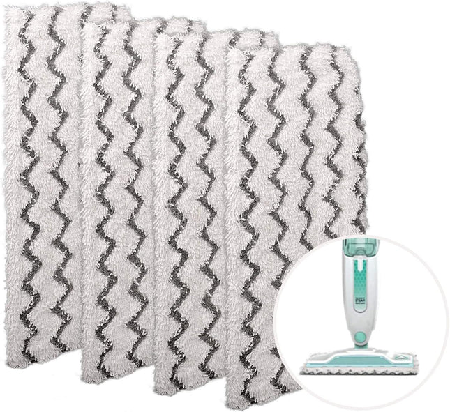 4-Pack Microiber Mop Pads Reills Compatible with Shark Steam Mop S1000 S1000A S1001C S2001 Washable