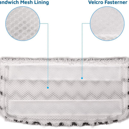 4-Pack Microiber Mop Pads Reills Compatible with Shark Steam Mop S1000 S1000A S1001C S2001, Washable & Reusable Replacement Pads or Hardwood, Tile, and Stone loors