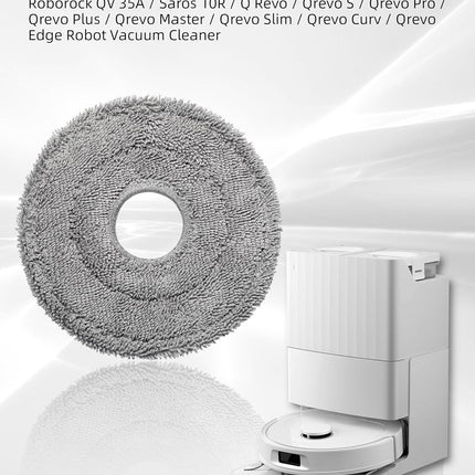 Robot Vacuum and Mop Pads 10 Pack or  QV 35A/Saros 10R/Q Revo/Qrevo S/Qrevo Pro/Qrevo Plus/Qrevo Master/Qrevo Slim/Qrevo Curv/Qrevo Edge Robot Vacuum Cleaner, High-Twist Braided Microiber