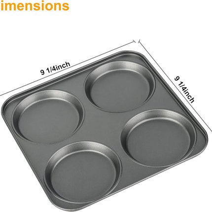 Muin Top Pan, 4-Cup Hamburger Bun Pan, Large Whoopie Pies Pan, Non-Stick Bakeware or Eggs, Cornbread, Small Cake Layers and Drop Cookies, Set o 3