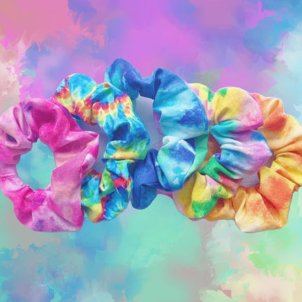 White Scrunchies or Tie Dye, DIY Cotton Bow Scrunchies, Headbands, 3 Kinds o Party Activities Hair Accessories or Girls and Women, 20 Pieces