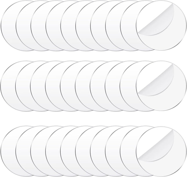 30 Pcs 3 Inch Acrylic Circle Blanks Clear Disc Round Transparent Acrylic Coasters Ornament