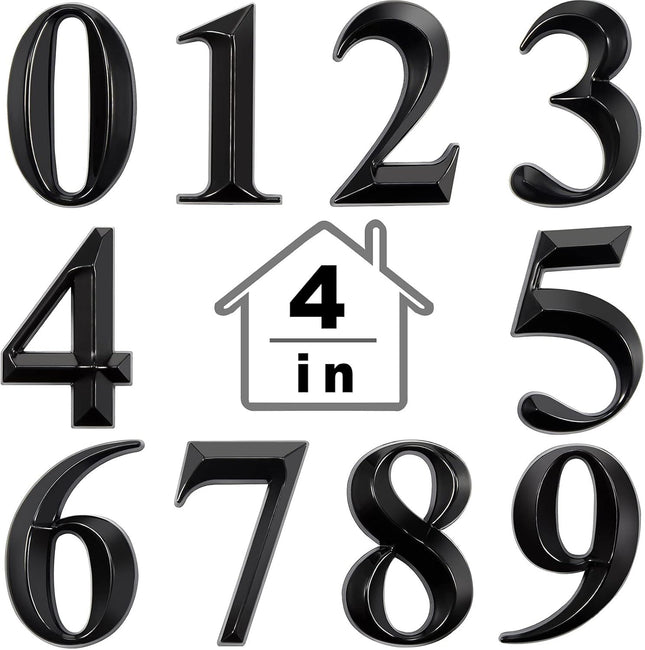 10 Pcs House Numbers 3D Door Mailbox Numbers 0-9 Sel Adhesive House Door Street Address Stickers (4 x 2.5