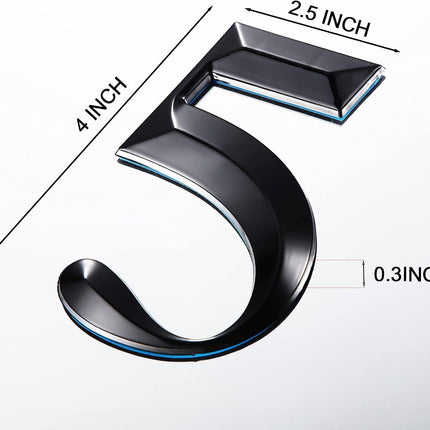 10 Pcs House Numbers 3D Door Mailbox Numbers 0-9 Sel Adhesive House Door Street Address Stickers or, Apartment, Oice, Hotel Room, Mailbox Signs(4 x 2.5 Inches,Black)