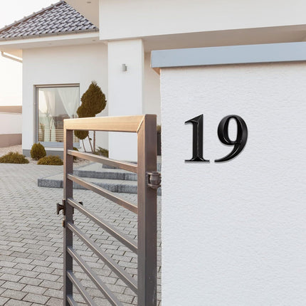 10 Pcs House Numbers 3D Door Mailbox Numbers 0-9 Sel Adhesive House Door Street Address Stickers or, Apartment, Oice, Hotel Room, Mailbox Signs(4 x 2.5 Inches,Black)