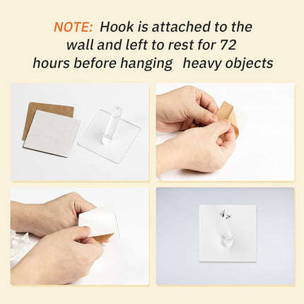 6 Pieces Clear Acrylic Hat Hooks or Wall Heavy Duty Wall Mounted Coat Clothes Towels Hook Sel Adhesive Jewelry Organizer Hanging Display Rack Seamless Stick or Home Bathroom Bedroom Oice