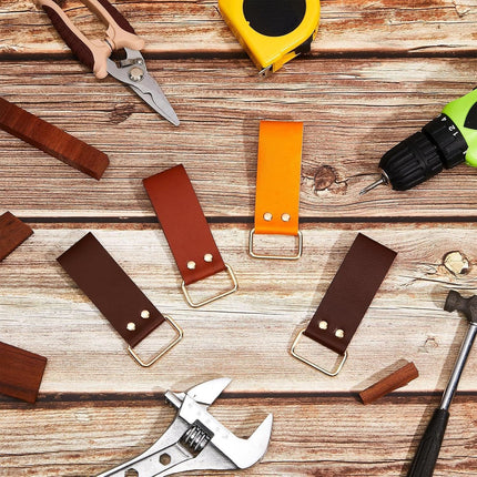 4 Pieces Leather Tape Measure Holder Belt Clip Measuring Tool Loop or Drills Impact Tools