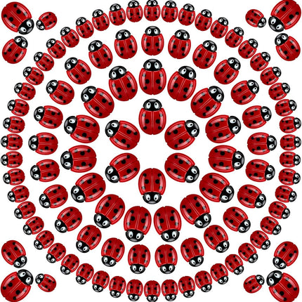 100 Pieces Tiny Resin Ladybugs Decor 0.55''-0.98'' 3 Sizes Mini Ladybugs Ornaments Miniature igurines Crat or DIY airy Garden Dollhouse Micro Landscaping Wreath Cake Home Decoration Party