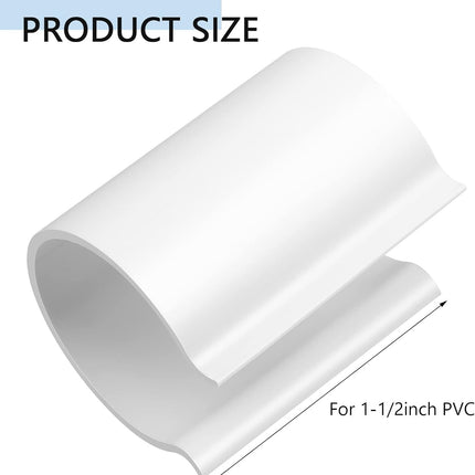 16 Pcs White Pool Cover Clips or Above Ground Pools PVC Clamps or Swimming Pool Wind Guard Cover Clips or 1-1/2 Inch PVC Pipe or Securing Swimming with Metal Railing