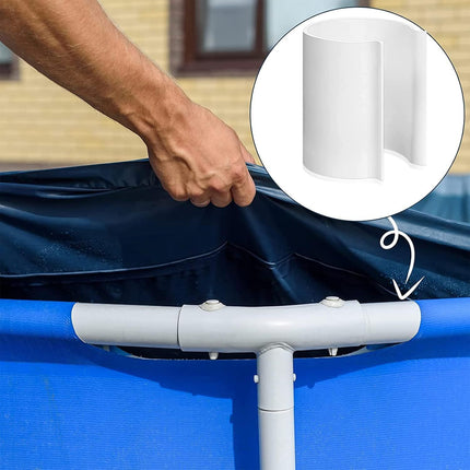 16 Pcs White Pool Cover Clips or Above Ground Pools PVC Clamps or Swimming Pool Wind Guard Cover Clips or 1-1/2 Inch PVC Pipe or Securing Swimming with Metal Railing