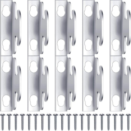 Curtain Rod Brackets & Hooks Accessories - Adjustable Sets with Screws & Support Hangers or Home & Kitchen (10 Sets)