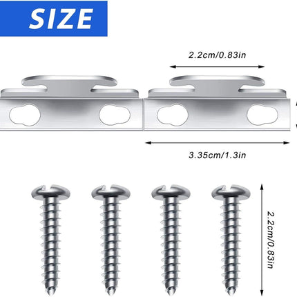 Curtain Rod Brackets & Hooks Accessories - Adjustable Sets with Screws & Support Hangers or Home & Kitchen (10 Sets)