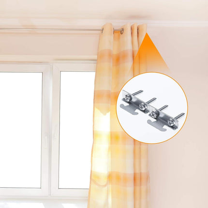 Curtain Rod Brackets & Hooks Accessories - Adjustable Sets with Screws & Support Hangers or Home & Kitchen (10 Sets)