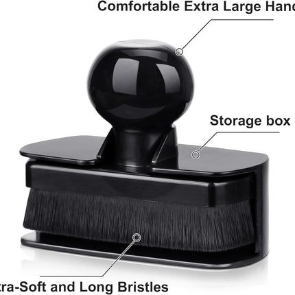 Car Tire Shine Applicator,Large Vegan Tire Shine Brush - Automotive Tire Dressing Applicator Brush with Storage Stand or Tire Detailing & Car Wash Kit, Black, 3.6 Inch Length (Black)