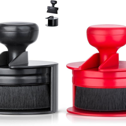 Tire Shine Applicator,Vegan Tire Shine Brush with Stand or Auto Detailing Cleaning Service (Black+Red)