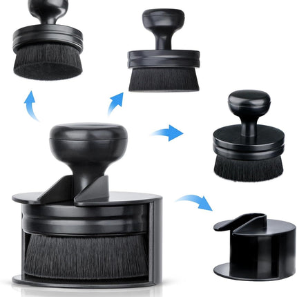 Tire Shine Applicator,Vegan Tire Shine Brush with Stand or Auto Detailing Cleaning Service (Black+Red)