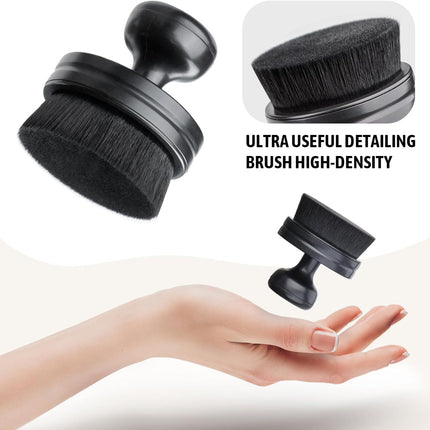 Tire Shine Applicator,Vegan Tire Shine Brush with Stand or Auto Detailing Cleaning Service (Black+Red)