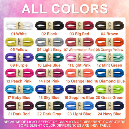Oval Athletic Shoelaces Thick 4MM Hal Round Shoe Laces Strings 2 Pair