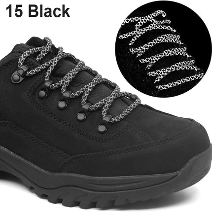 2 Pairs 4/25" Thick Round Relective Shoe Laces Saety Highlight Rope
