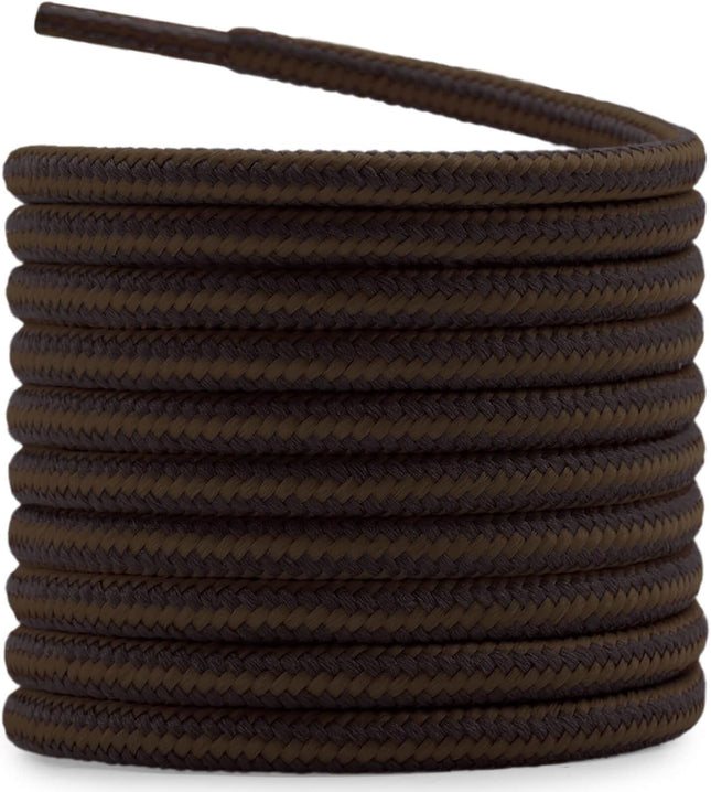 2 Pair Round Boot Laces Outdoor Hiking Walking Shoelaces Dual Coloured Striped Shoe Lace Work Shoe Strings
