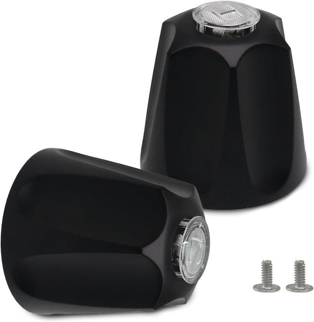Biaungdo Black Shower Knob Replacement Set of 2 Bathtub Faucet Handles Include Hot and Cold Shower Knob for
