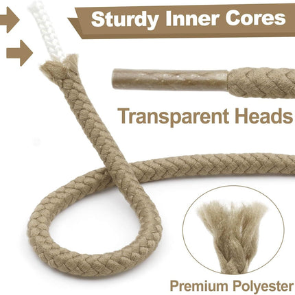 Round Braided Hiking Shoelaces: Work Climbing Shoe Laces or Boot 2 Pair