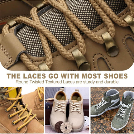 Round Braided Hiking Shoelaces: Work Climbing Shoe Laces or Boot 2 Pair