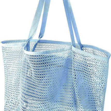 Beach Bags or Women, Summer Travel Mesh Tote Bag with Large Inner Pocket, Sandproo Woven Shoulder Handbag Swim Pool Bag, Suit or amily Vacation Essentials