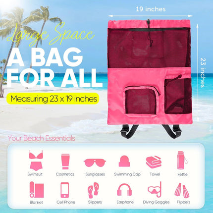 Mesh Swim Bag Beach Drawstring Backpack, Waterproo Gym Bags or Women and Men, Large Pool Bag Swimming Gear or Swimmers