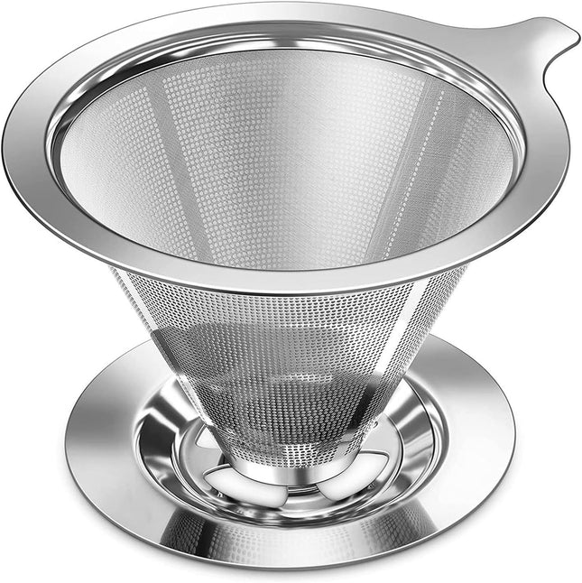 Pour Over Coee Dripper Slow Drip Paperless Coee ilter Pour Over Coee Maker or 1-2Cups Brew Double Mesh