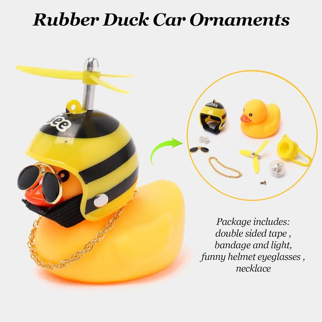 2 Pack Rubber Duck Car Ornaments Yellow Duck Car Dashboard Decorations Squeeze Duck Bicycle Horns with – product detail