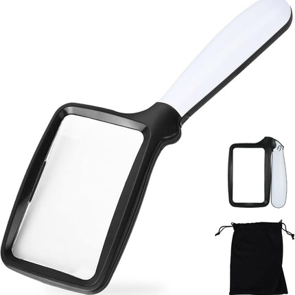 olding Handheld Magniying Glass with Light, 3X Large Rectangle Reading Magniier with Dimmable LED or Macular Degeneration Seniors Reading Inspection Coins Jewelry