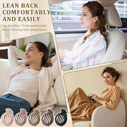 5Pcs lat Claw Hair Clips or Women with Thin & Thick hair, Non-slip Round Jaw Clamp or Lying Down Hollow Hairpin Clips (Matte Neutral, S or Thin Hair(L:3"*W:2.4")
