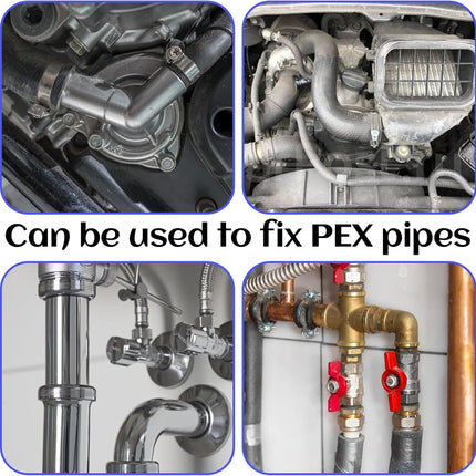 Biaungdo 50 Pcs 3/8 Inch PEX Cinch Clamps Crimp Rings, 304 Stainless Steel PEX Cinch Crimp Rings Pinch Clamps Single Ear Hose Clamp for PEX Tubing Pipe Fittings Connection