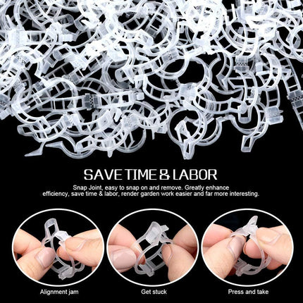 300 PCS Plant Support Clips, Plastic Garden Plant Ties, Tomato Clips Trellis or Tomato Cucumber lower Squash Vine, 1” Inner Diameter or Climbing Plants