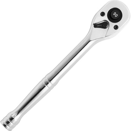 Biaungdo 1/4 Inch Drive Ratchet, 90-Tooth Reversible Quick-release Ratchet Wrench, Chrome Alloy Socket Wrench