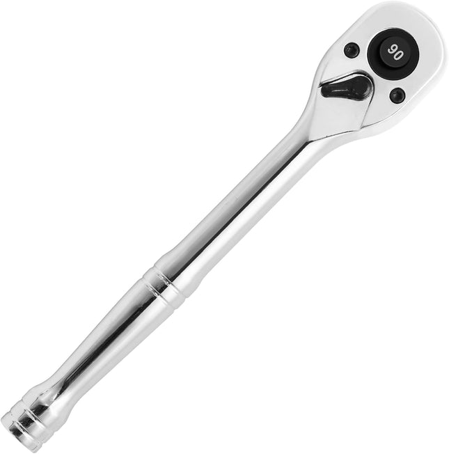 Biaungdo 1/4 Inch Drive Ratchet 90-Tooth Reversible Quick-release Ratchet Wrench Chrome Alloy Socket Wrench