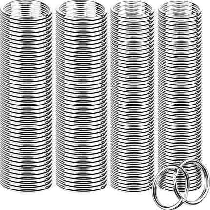 200 Pieces Split Key Rings Bulk or Keychain Key and Art Crats(25 mm /0.98 inch 100pcs ，28 mm /1.1 inch 100pcs)